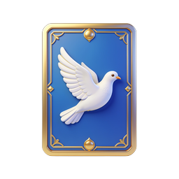 Peace Dove Card Icon - Elegant 3D Symbol Design