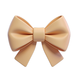 Elegant 3D Peach Bow Icon - Premium Fashion Ribbon Design
