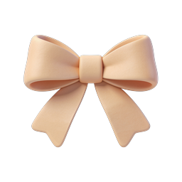 Elegant Peach Bow Ribbon 3D Icon | Decorative Design