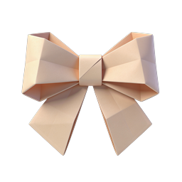 Elegant Peach Bow Ribbon Icon | 3D Decorative Accessory
