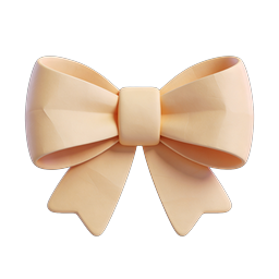 Peach Bow Tie Icon - Elegant 3D Fashion Accessory