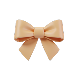 Elegant Peach Bow Tie 3D Icon | Fashion & Gift Design