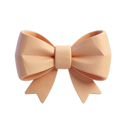 Peach Bow Tie 3D Icon - Elegant Fashion Accessory