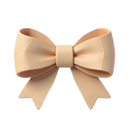Elegant Peach Bow Tie Icon - 3D Realistic Design