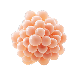 Peach Bubble Cluster 3D Icon - Glossy Spheres Design