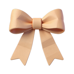 Elegant Peach Ribbon Bow 3D Icon for Gifts & Decor