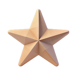 Peach 3D Star Icon - Premium Rating Symbol for UI Design