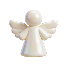 Pearl Angel Icon - Glossy 3D Celestial Figure