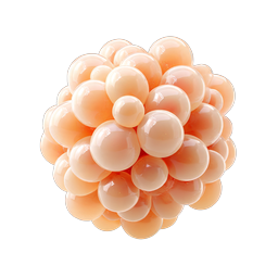 Glossy Peach Bubble Cluster 3D Icon