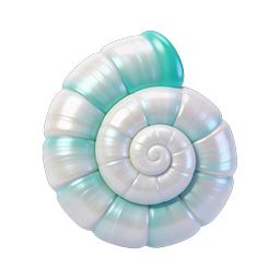Pearlescent Nautilus Shell 3D Icon - Iridescent Ocean Design