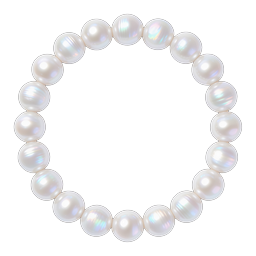 Elegant White Pearl Necklace Circle Icon - Luxury Jewelry