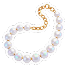 Elegant Pearl Necklace with Gold Chain Icon