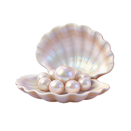 Pearl in Seashell Icon - Elegant 3D Render