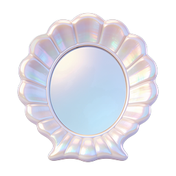 Pearlescent Shell Mirror Iridescent 3D Icon