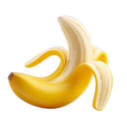 Geschälte Banane Icon - Frische gelbe Frucht 3D Illustration