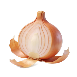 Geschälte Zwiebel 3D-Icon | Realistische Lebensmittel-Illustration
