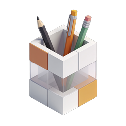 Isometric Pen Holder Desk Organizer Icon | 3D Stationery