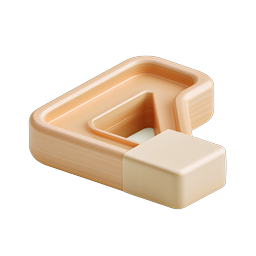 Pencil Eraser 3D Icon - School Stationery