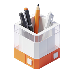 3D Isometric Pencil Holder Cup Stationery Icon