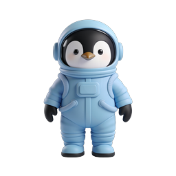 Adorable Penguin Astronaut Icon for Fun Design