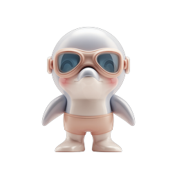 ไอคอน 3D ตัวละครเพนกวินนักบินสุดน่ารัก
