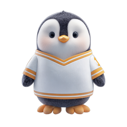 Icône de mascotte adorable bébé pingouin en maillot de sport