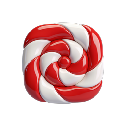 Peppermint Candy Swirl 3D Icon - Festive Holiday Treat