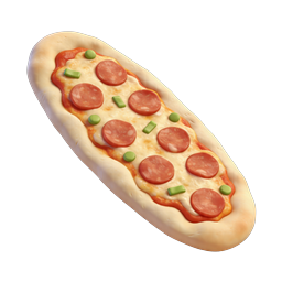 Realistic 3D Pepperoni Pizza Flatbread Icon