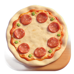Pepperoni Pizza Icon - 3D Clay Style Food Icon