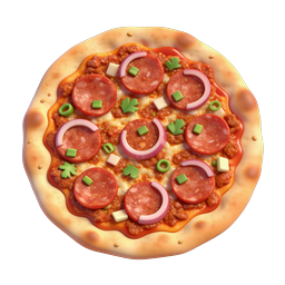 Pepperoni Pizza 3D Icon | Italian Food Illustration
