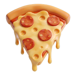 Pepperoni Pizza Slice 3D Food Icon