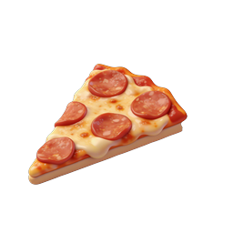 Pepperoni Pizza Slice 3D Icon - Realistic Food Design