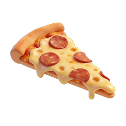 Realistic 3D Pepperoni Pizza Slice Icon