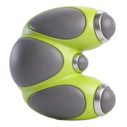 3D Percussion Massage Device Icon - Green & Gray