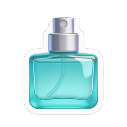 Teal Perfume Bottle Icon - Luxury Fragrance Sticker