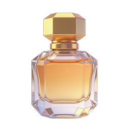 Luxury Perfume Bottle Icon - Crystal Glass & Gold