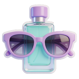 Perfume Bottle with Sunglasses Icon - Beauty Fashion