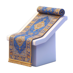 Icône de tapis persan - Rendu 3D d'un tapis bleu ornementé