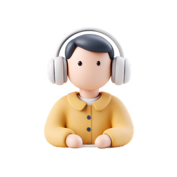 Stylized Person With Headphones Icon - Creative 3D Design
