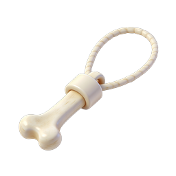 Pet Collar with Bone Tag Icon - 3D Realistic Style