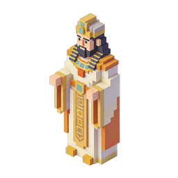 Pharaoh Voxel Character Icon - 3D Isometric Egyptian King