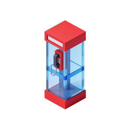 Isometric Phone Booth Icon - 3D Telecom Illustration