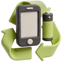 Phone Recycling Clay Icon | Sustainable E-Waste Design