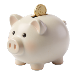 Piggy Bank with Gold Coin Savings Icon
