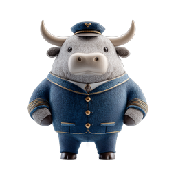 Playful Pilot Bull Icon for Travel and Fun