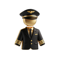 Icona Capitano di Bordo Premium - 3D Nero e Oro