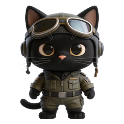 Ícone de gato piloto adorável para projetos criativos