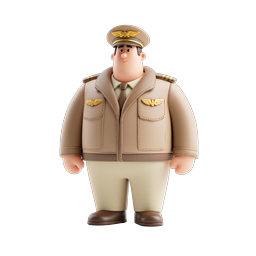 Icona personaggio pilota 3D amichevole - Professionista dell'aviazione