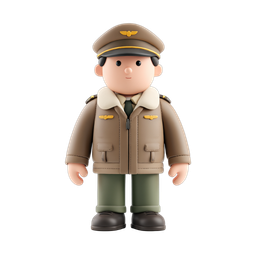 Friendly Pilot Character Icon for Aviation Themes