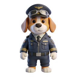 Playful Pilot Dog Icon for Fun Aviation Projects